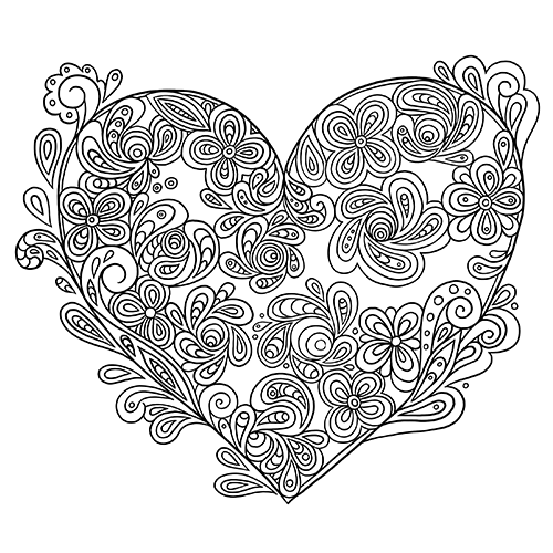 heart valentine's day coloring page