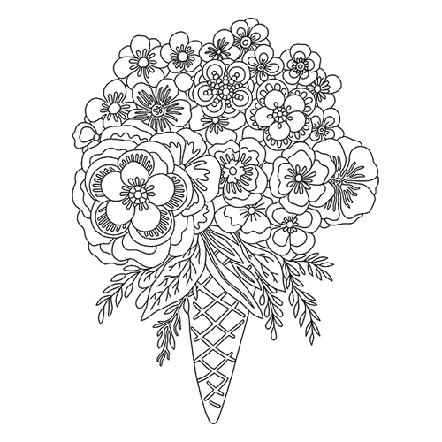 Flowers bouquet coloring page