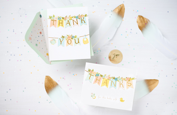 Baby shower thank you card