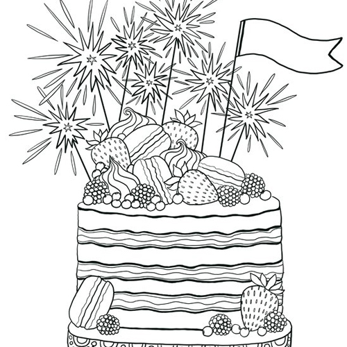 Bella Sparkler Cake Coloring Page