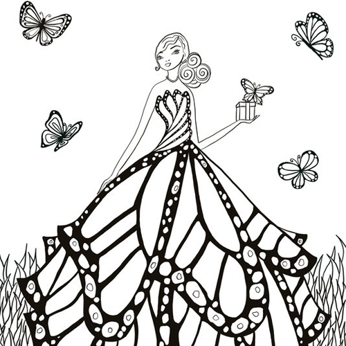 Bella Butterfly Woman Coloring Page