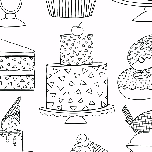 Bella Desserts Coloring Page