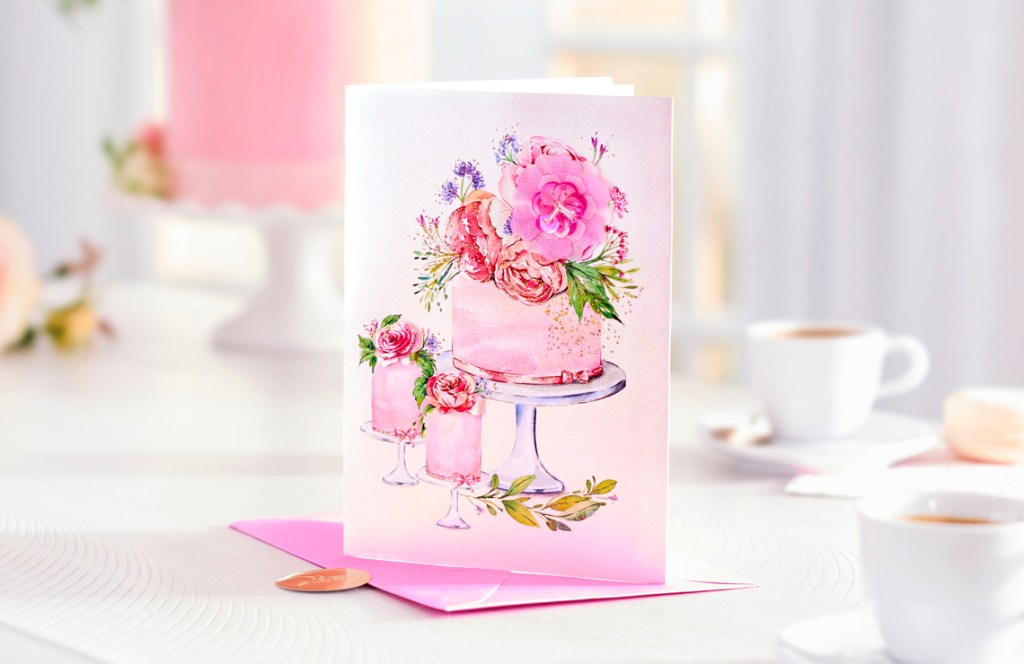 BCRF Cake card with cake and coffee