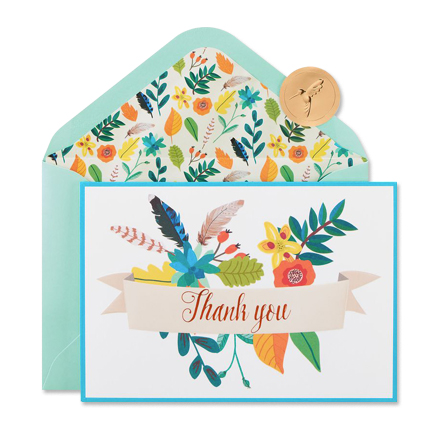 Papyrus Thank You Cards with Envelopes, Animals with Glitter (14-Count)