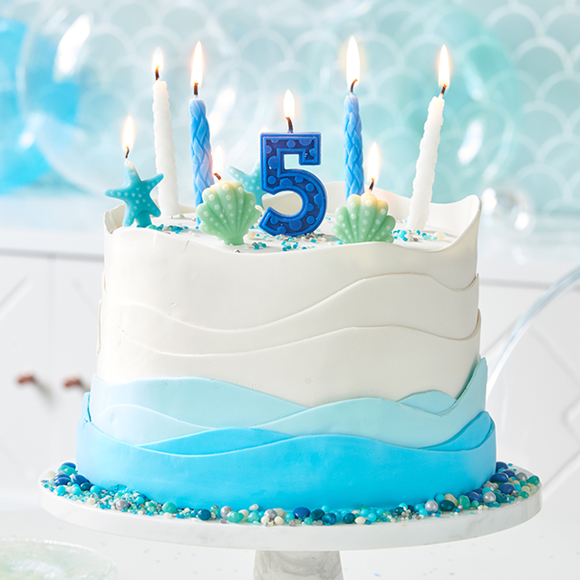 under the sea cake with candles