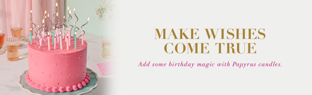 Make wishes come true add some birthday magic with papyrus candles. 