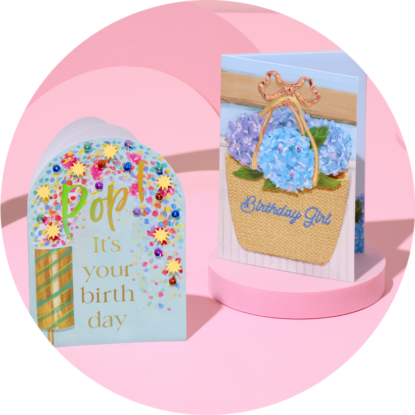 2 birthday cards in a circle