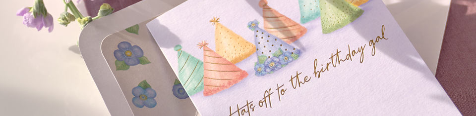 Card with birthday hat
