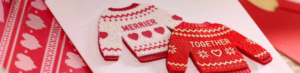 Holiday card with sweaters