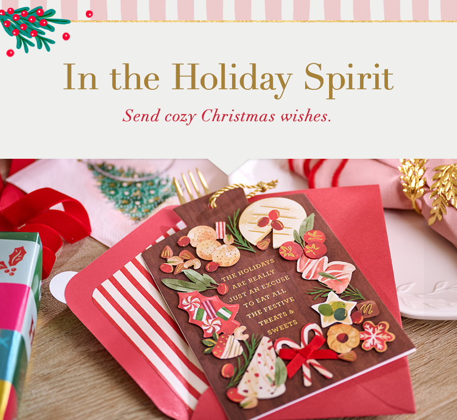 In the Holliday Spirit. Send cozy Christmas wishes.