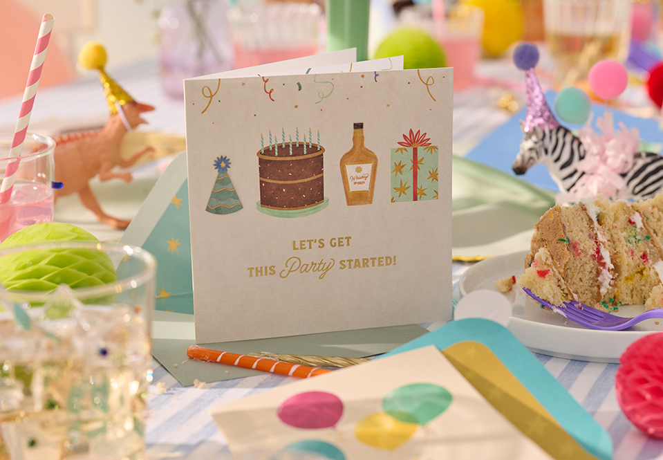 Let’s get this party started birthday card.
