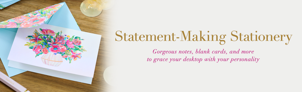 Statement-Making Stationery. Gorgeous notes, blank cards, and more to grace your desktop with your personality