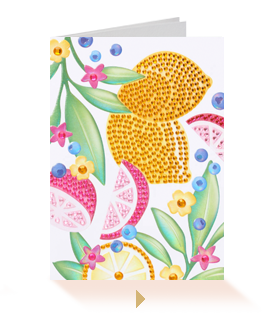JUDITH LEIBER GEMMED CITRUS BLANK GREETING CARD