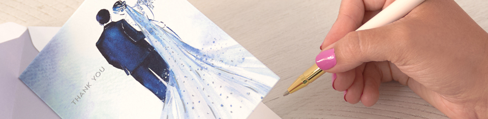 Writing out a wedding card