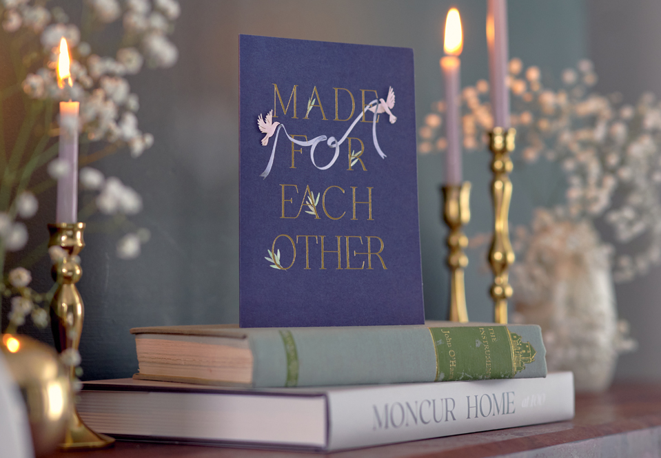 Made for each other wedding card
